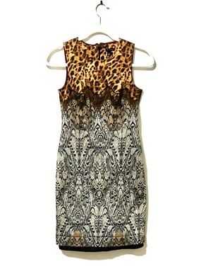 Ann Taylor Exotic Leopard Lace Sheath Dress Animal Print Size 0